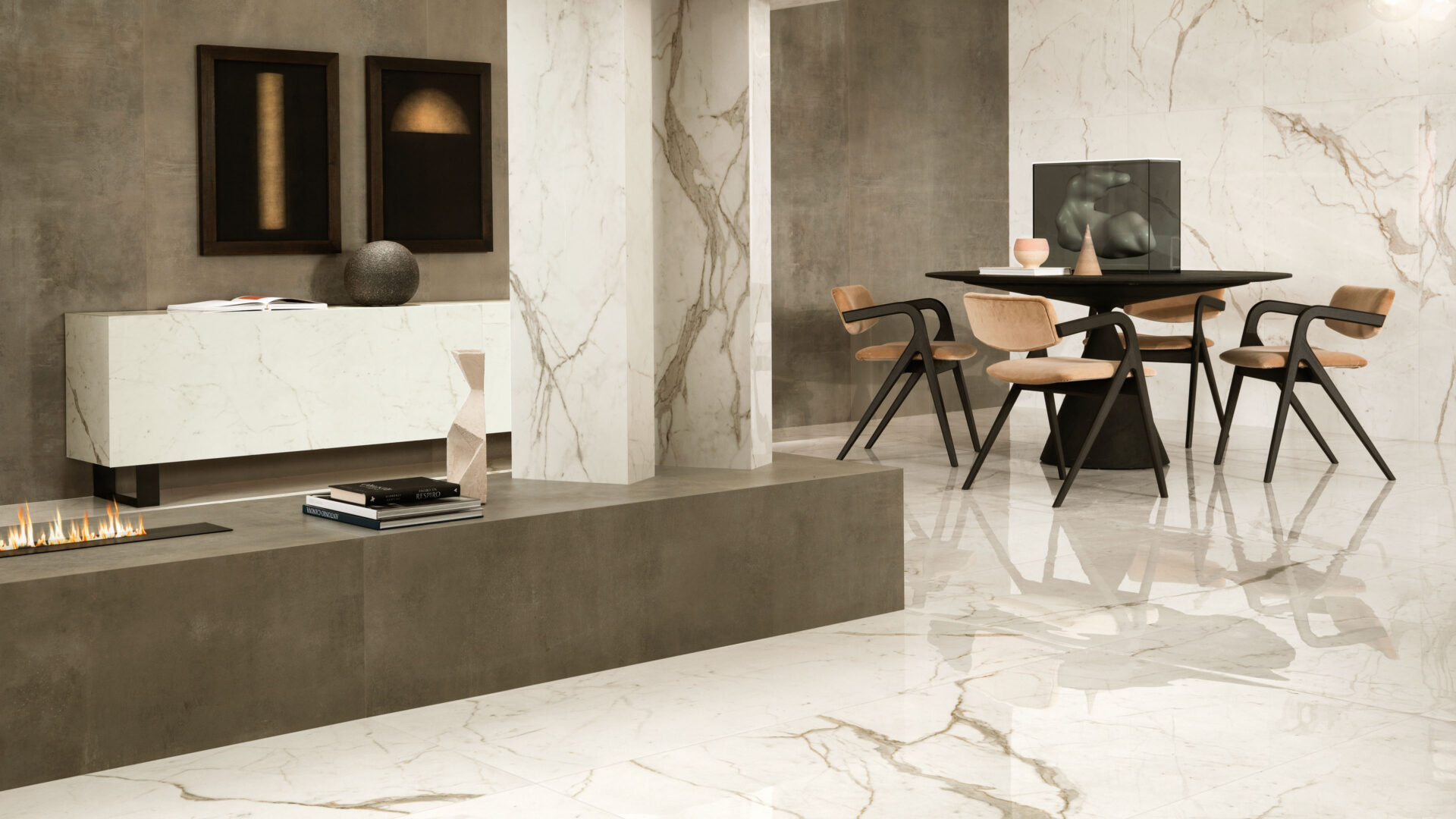Badkamer met Atlas Concorde Marvel Shine Calacatta Prestigio